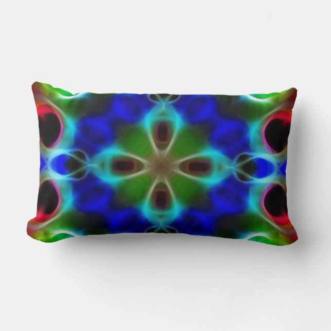 Blue Abstraction Lumbar Pillow (Front)