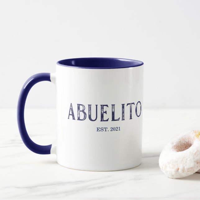 Blue Abuelito Year Established Mug (With Donut)
