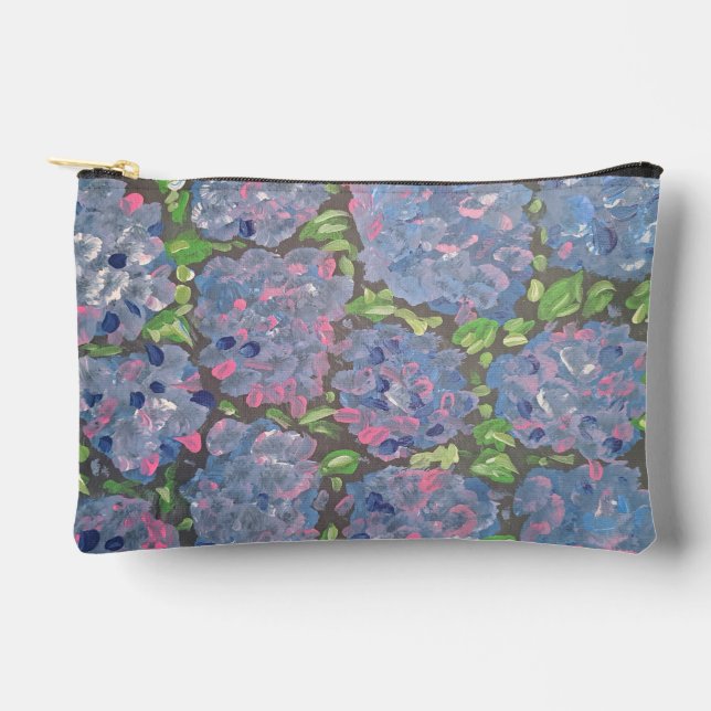 Blue Abundance Floral Accessories Pouch (Front)