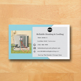 Blue AC Unit Heating Cooling Hvac Business Card
