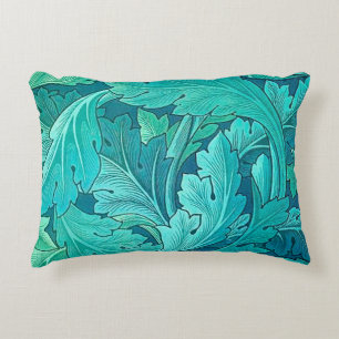 Blue Acanthus Leaf Decorative Cushion