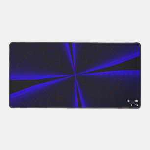 Blue Accent Geometric Clover Leaf Gaming Mouse Pad