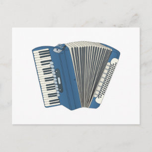 blue accordian postcard