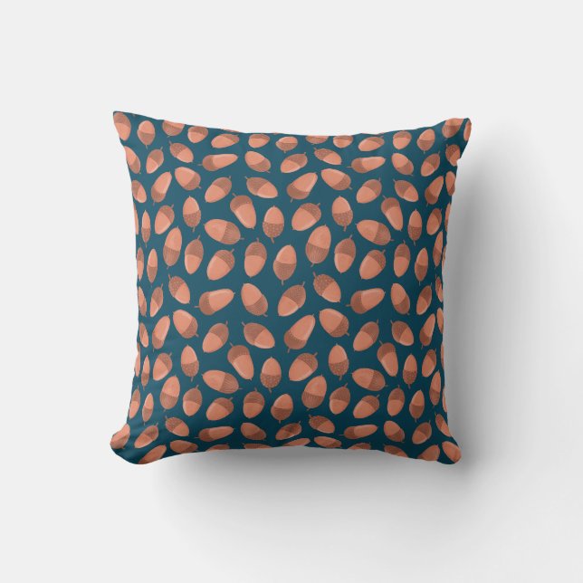 Blue Acorn pattern Cushion (Front)