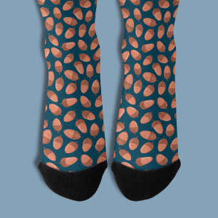 Blue Acorn pattern Socks