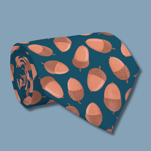Blue Acorn pattern Tie