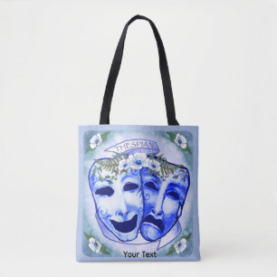 Blue Actor Masks Tote Bag