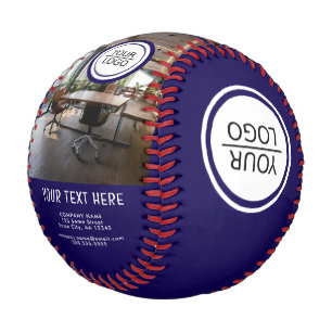 Blue Add Logo Custom Text Company Photo Baseball