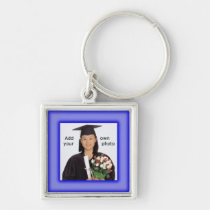Blue Add your Photo / Year Graduation Key Ring
