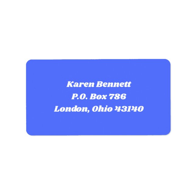 Blue Address Labels (Front)