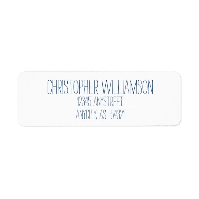 Blue Address on White (Front)