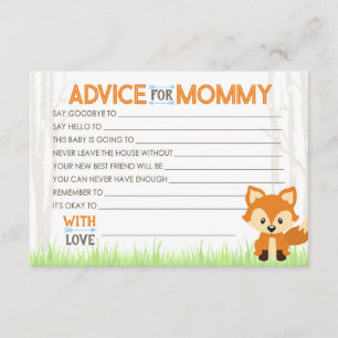 Blue Advice For Mummy Woodland Baby Shower Cards
