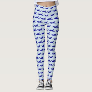 Blue aeroplane pattern leggings