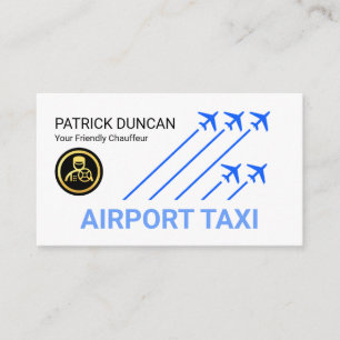 Blue Aeroplanes Airport Runway Business Card
