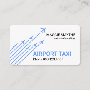 Blue Aeroplanes Liftoff Taxi Business Card