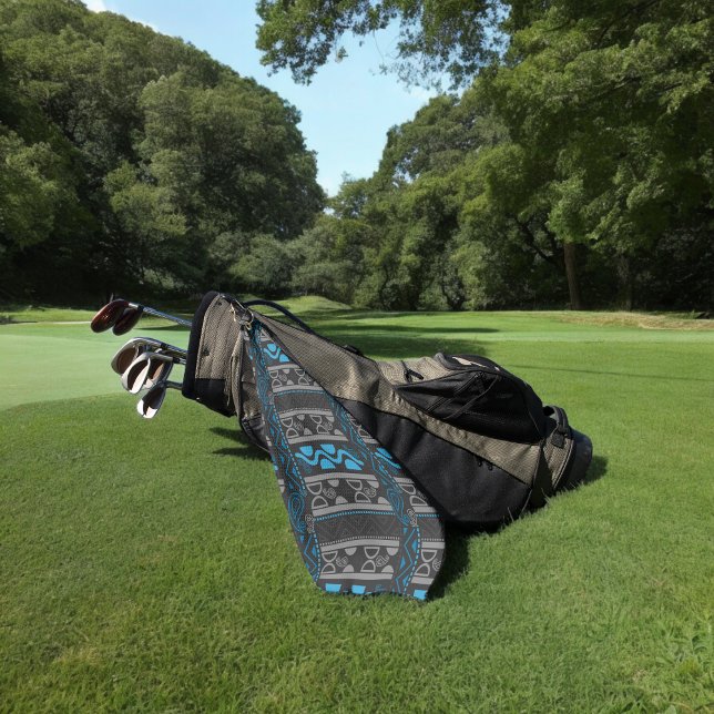 blue african aztec golf towel (Golf Towel)