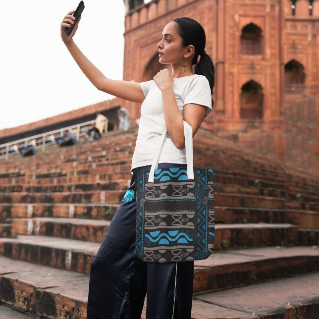 Blue African Aztec Tote Bag (Creator Uploaded)