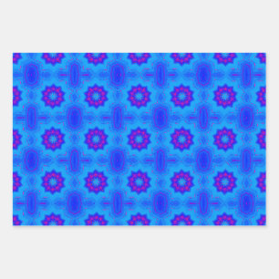 Blue african print wrapping paper sheet