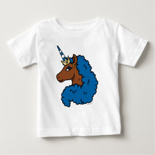 Blue Afro Unicorn Baby T-Shirt
