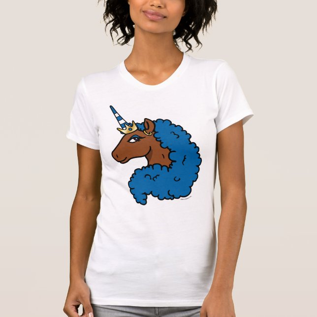 Blue Afro Unicorn T-Shirt (Front)