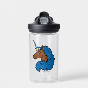 Blue Afro Unicorn Water Bottle