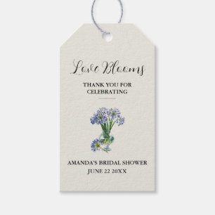 Blue Agapanthus Floral Love Blooms Favour Gift Tags