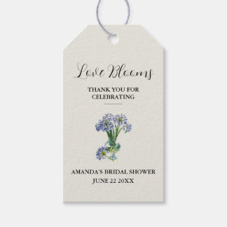 Blue Agapanthus Floral Love Blooms Favour Gift Tags