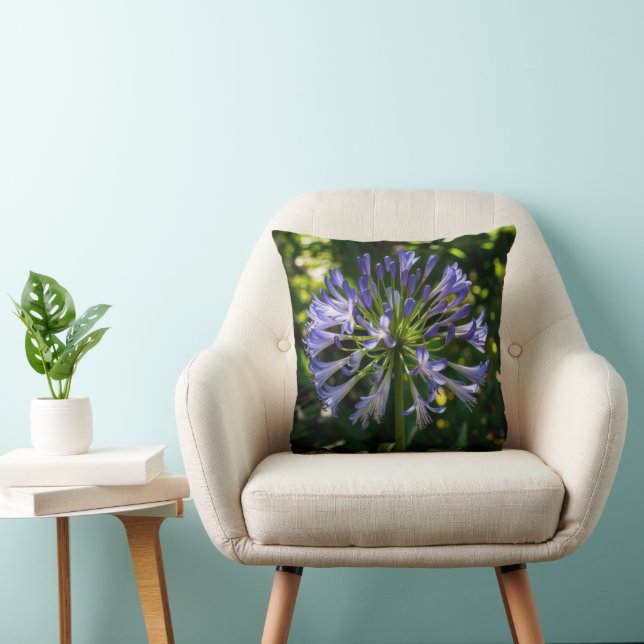 Blue Agapanthus Flowers Cushion (Chair)
