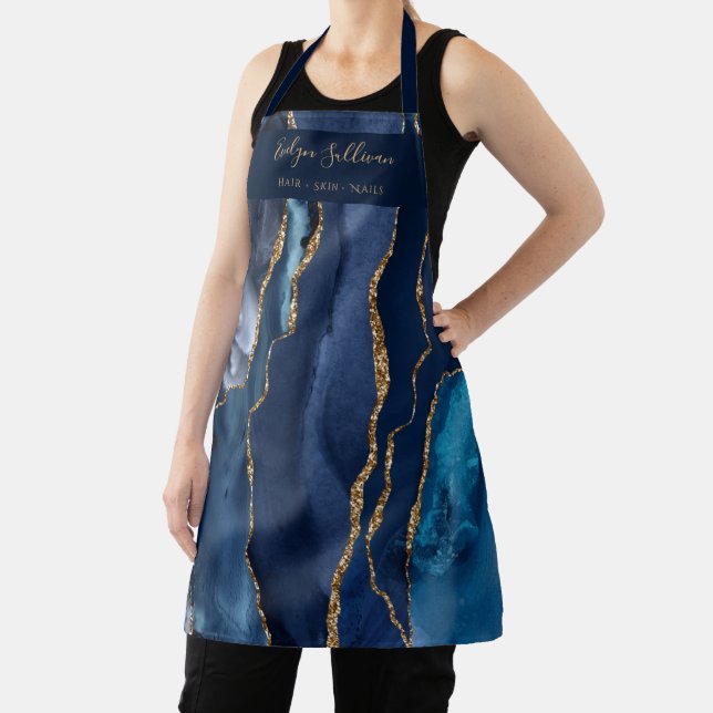 blue agate beauty professional apron (Insitu)