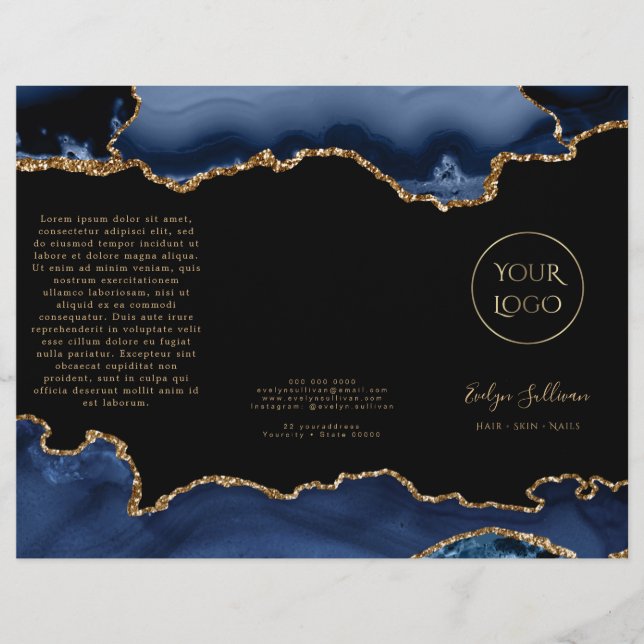 blue agate brochure (Front)