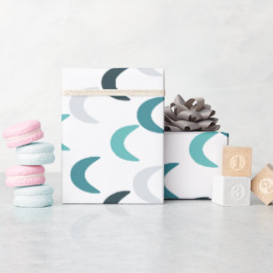 Blue Agate Crescents Wrapping Paper