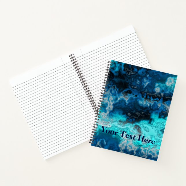 Blue Agate Customisable Notebook (Inside)