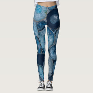 Blue Agate Geode Stone Leggings