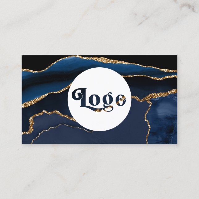 Blue Agate Logo Business Card (Front)