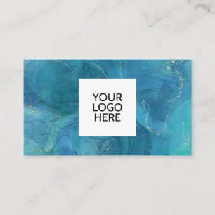Blue Agate Logo QR Code Business Card