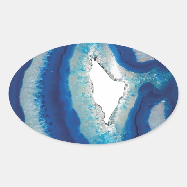 Blue Agate Oval Sticker (Front)