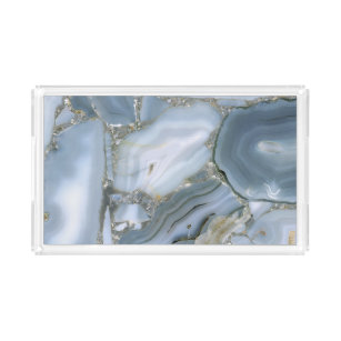 Blue Agate Rectangle Vanity Tray