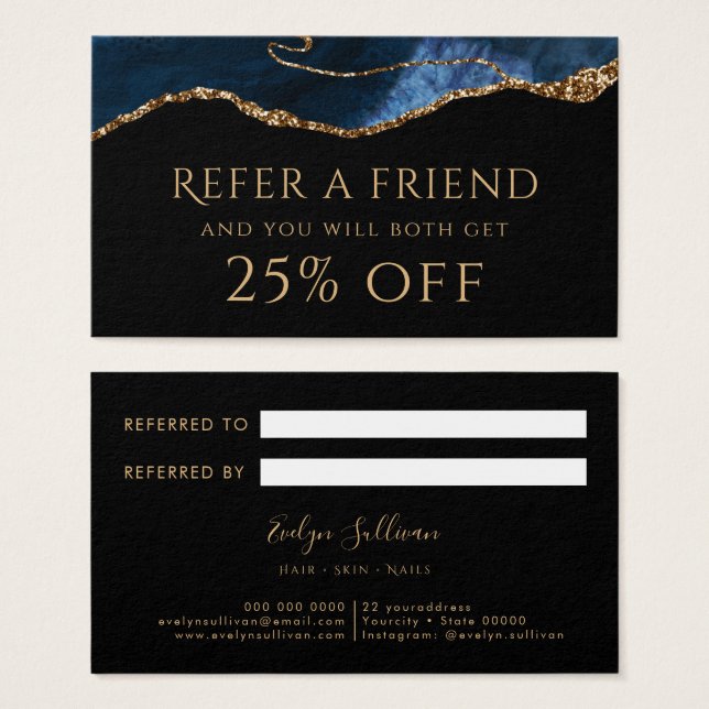 blue agate Referral Card (Front & Back)