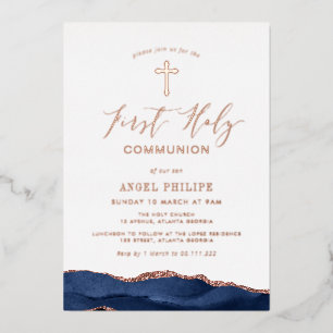 blue agate script first communion