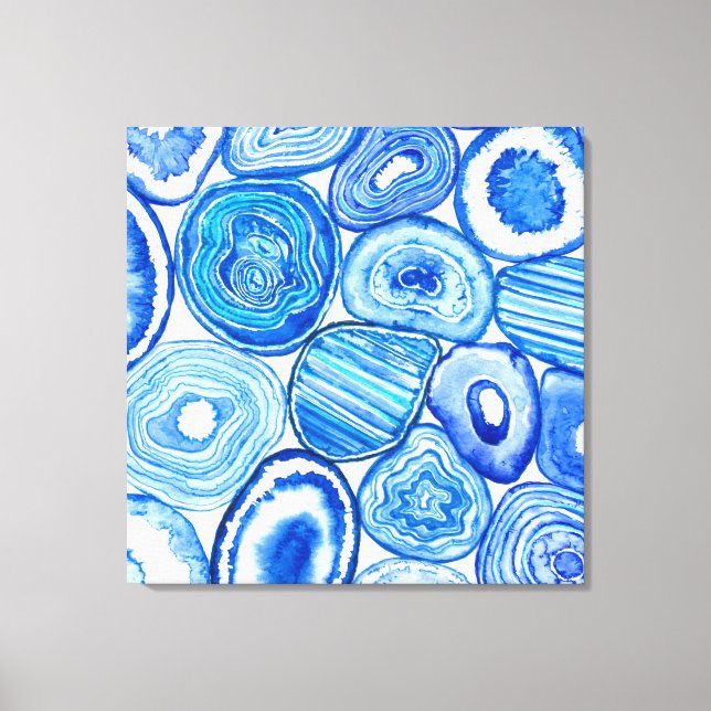 Blue agate slices canvas print (Front)