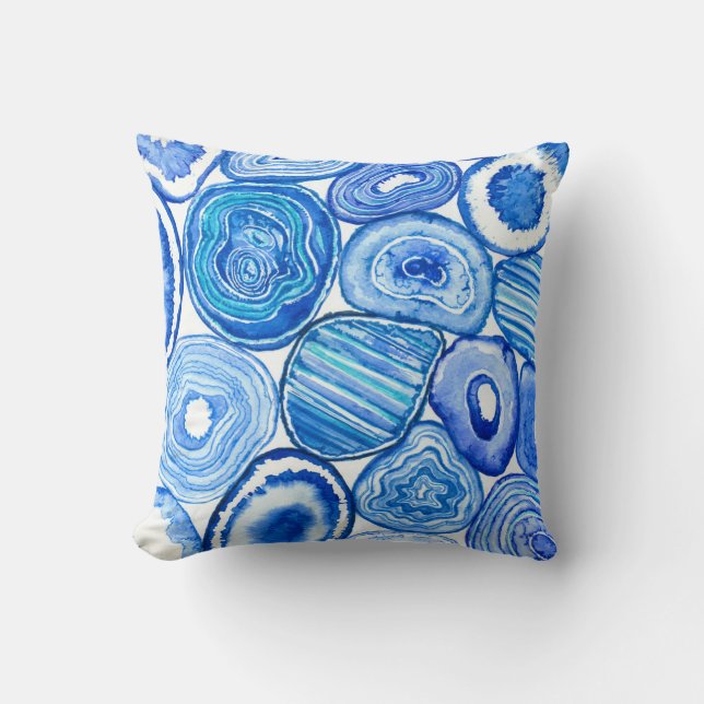 Blue agate slices cushion (Front)