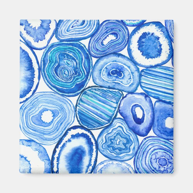 Blue agate slices magnet (Front)