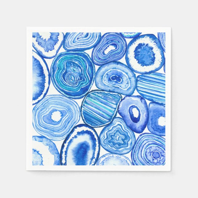 Blue agate slices napkin (Front)