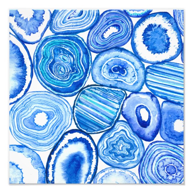 Blue agate slices photo print (Front)