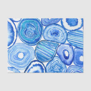 Blue agate slices tissue paper