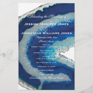 Blue Agate Wedding Programs