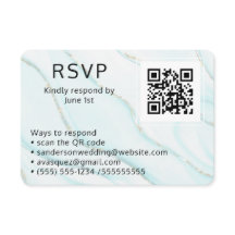 Blue Agate Wedding  RSVP Online QR Code Photo 