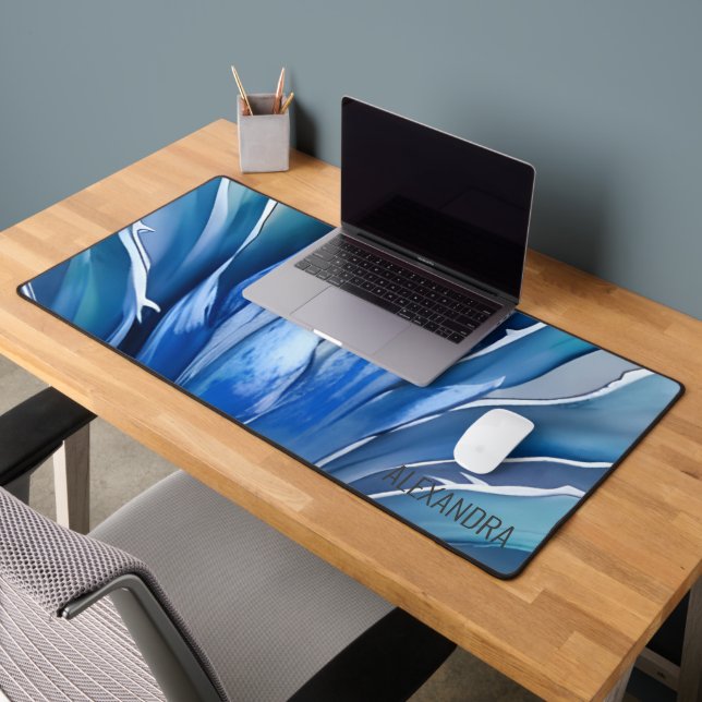 Blue Agave Abstract Desk Mat (Office 2)