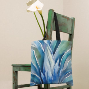 Blue Agave Custom Name or Text Tote Bag