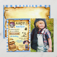 Blue Ahoy Treasure Map Boys Pirate Photo Birthday